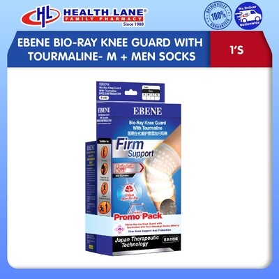 EBENE BIO-RAY KNEE GUARD DENGAN TOURMALINE- M + MEN SOCKS